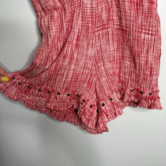 Revolve Tularosa Women's Red + White Amelia Tie Back V Neck Romper Size L - Picture 11 of 11